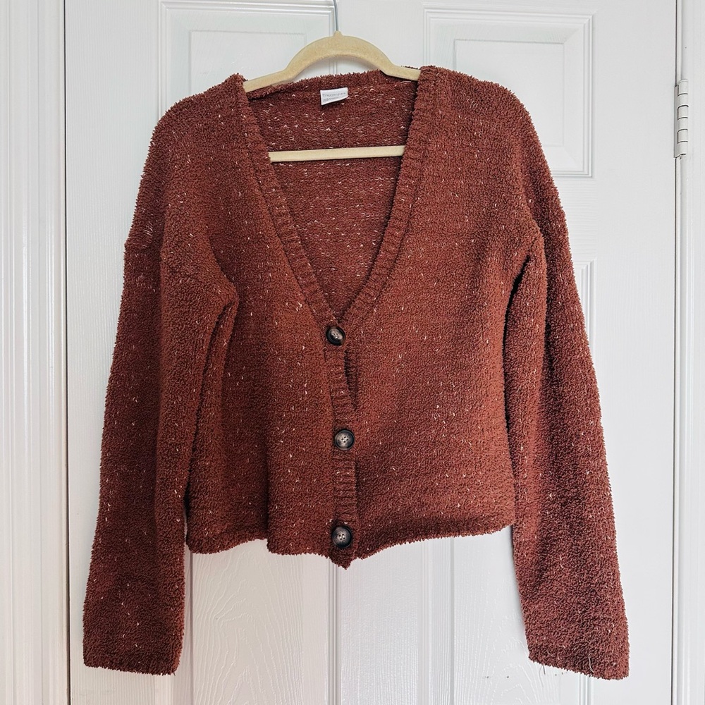 Cozy Brown Button-Up Cardigan